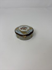 Antique Limoges Porcelain 2.5" Hinged Trinket Box picture
