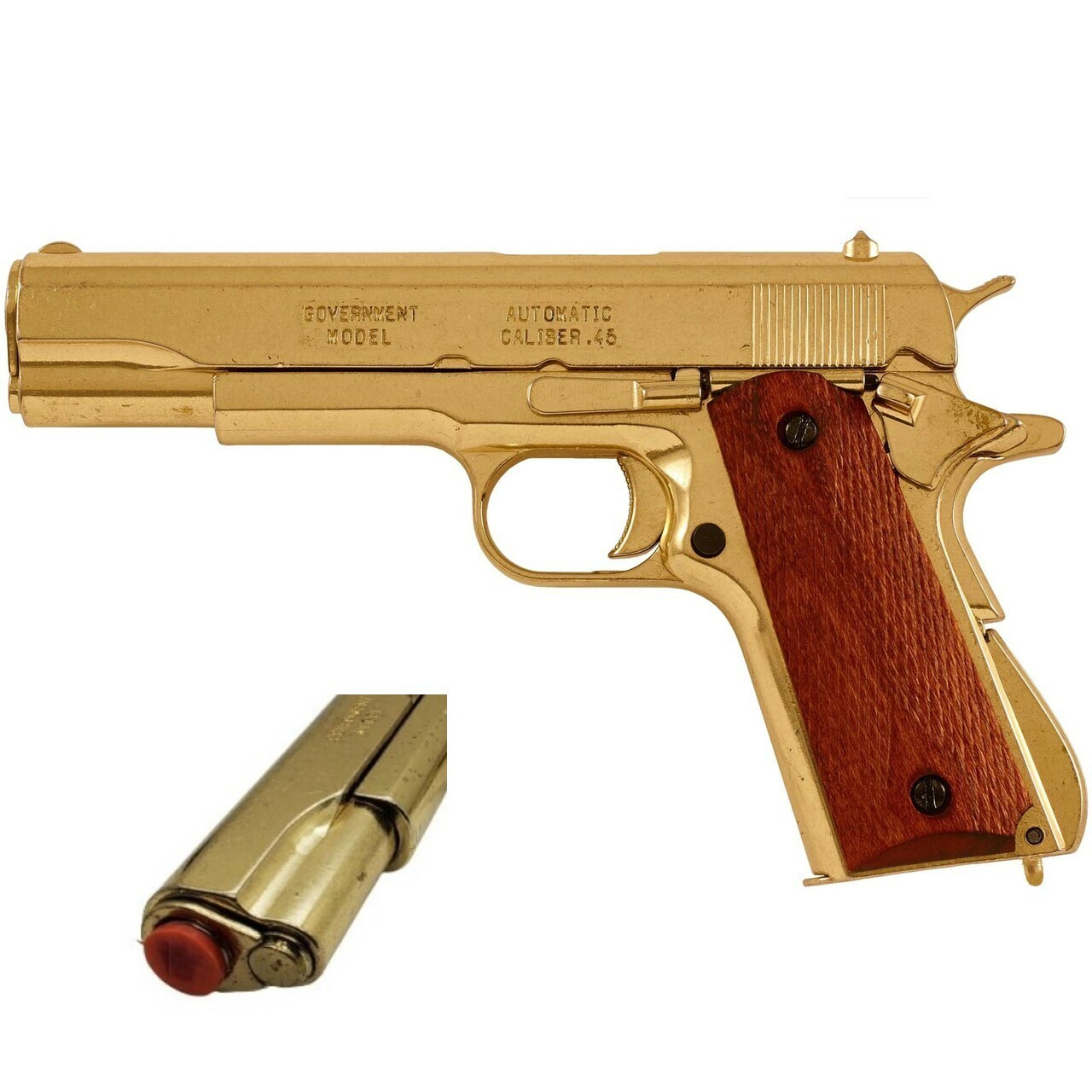 Denix 1911 Non-Firing Field-Strippable Collectible Gun Removable Magazine Gold Denix 1911 Non-Firing Field-Strippable Collectible Gun Removable Magazine Gold