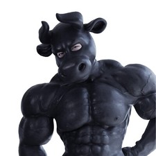 Smitizen Silicone Black Cartoon Cow Animal Monster Mask for Halloween Cosplay picture