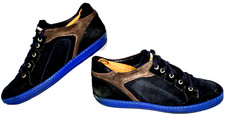Italian Made Alessandro Dell'Acqua Mens Designer Blue Suede Sneakers size 10 1/2 picture