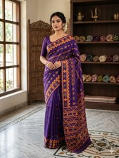 New Design Exclusive Cotton Silk Soft Dhakai jamdani Hand Made Saree Blouse picture