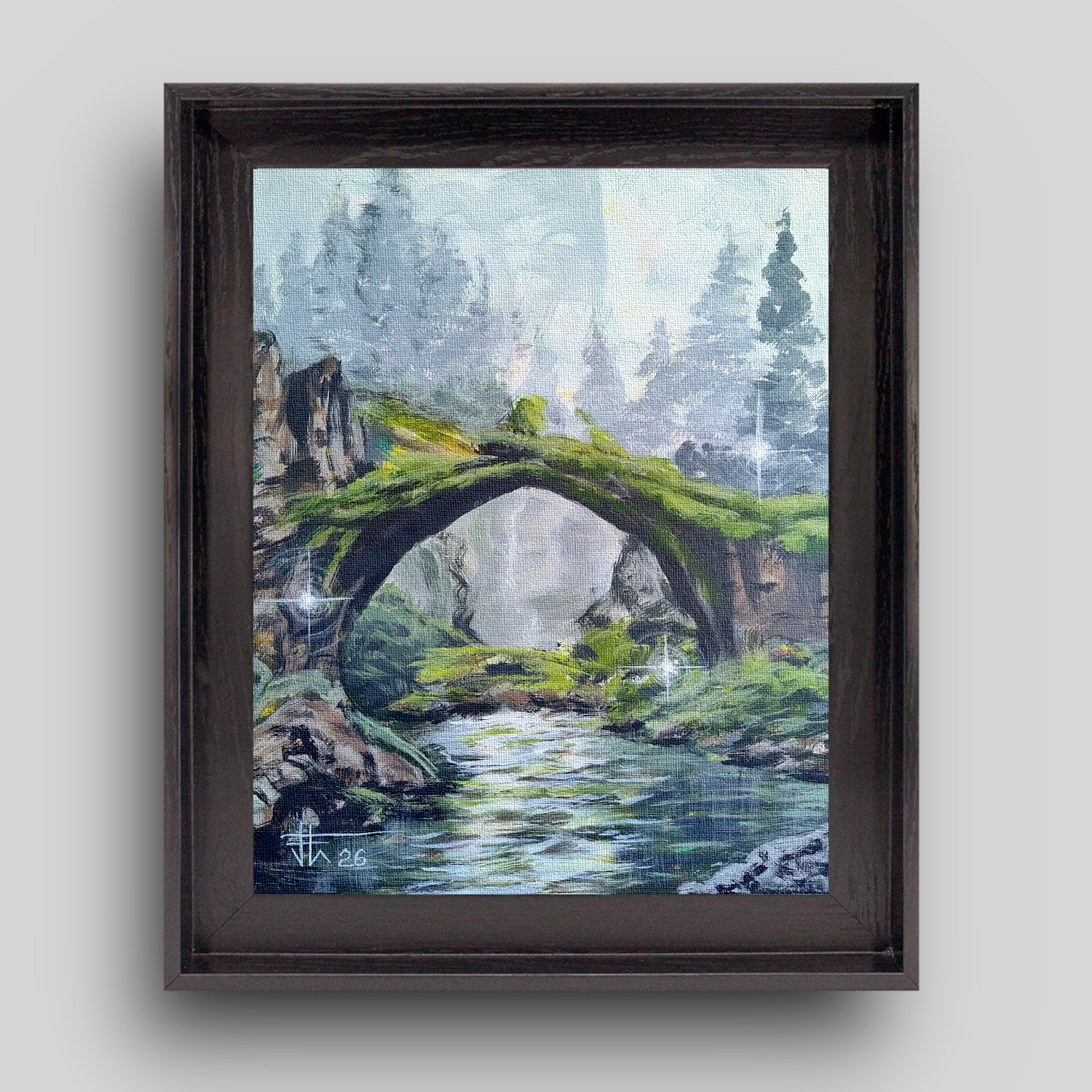 JOHN ART STUDIO Forest Fantasy 14x11 Original Expressionism Art Collectable 0062