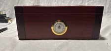 Genuine Wood Cigar Humidor with A Rich Dark Wood Finish. Excellent Condition picture