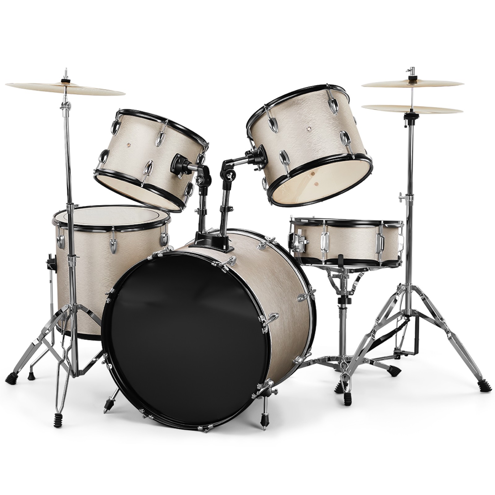 5-Piece Complete Full Size Pro Adult Drum Set Kit with Genuine Remo Heads 5-Piece Complete Full Size Pro Adult Drum Set Kit with Genuine Remo Heads