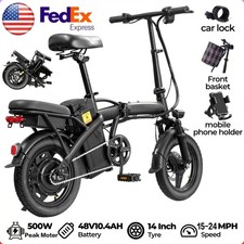 14 Inch Folding Electric Bikefor Adults And Teens,500W Motor, 15-24MPH Max Speed picture