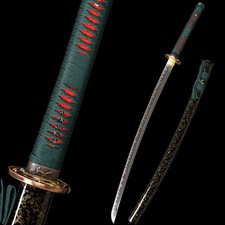 Damascus Folded Steel Japanese Samurai Katana Sword Full Tang Sharp Blade picture