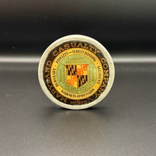Vintage Maryland Casualty Company Insurance Paperweight Medallion 1898 Corporate picture