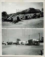 1946 Press Photo Mud huts in a slum area in Hyderabad, India - lra85613 picture