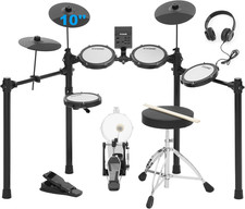Electric Drum Set for Beginner with Kick Hammer Pedal,10" Cymbals, 4 Mesh Pads picture
