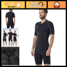 2mm Neoprene Shorty Wetsuit for Men - Front Zip Surfing Gear, Quick-Dry, Flexibl picture
