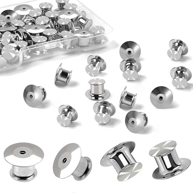 50 Pcs Metal Locking Pin Backs Pin Keepers Clasp Pin Backs Lockung Buckles 50 Pcs Metal Locking Pin Backs Pin Keepers Clasp Pin Backs Lockung Buckles