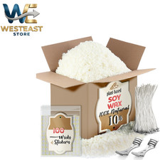 Organic Natural Soy Candle Wax Bulk For Candle Making, 10 lbs Soy Wax Flakes Kit picture