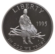 1995 S Proof Civil War Drummer Boy Commemorative Half Dollar US Collectible Coin picture