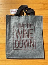 Total Wine Bag Tote 6 Bottles Reusable Washable Wine Beer Liquor Carrier picture