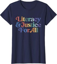 Literacy and Justice for All Stop Book Banning Ladies' Crewneck T-Shirt picture