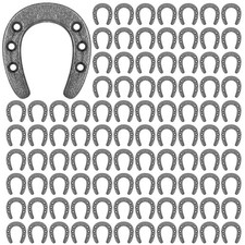 100 Pack Mini Cast Iron Horseshoes 1.77" for Crafts, Decor, Western Theme Party picture