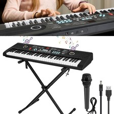 61 Key Electronic Digital Piano Keyboard with Stand, Microphone for Beginner Kid picture