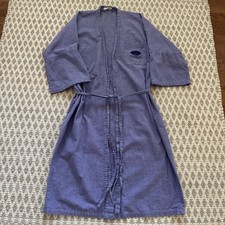 VINTAGE "ORIENTAL BANGKOK HOTEL"  PURPLE CRISP COTTON LOUNGE ROBE UNISEX LARGE picture