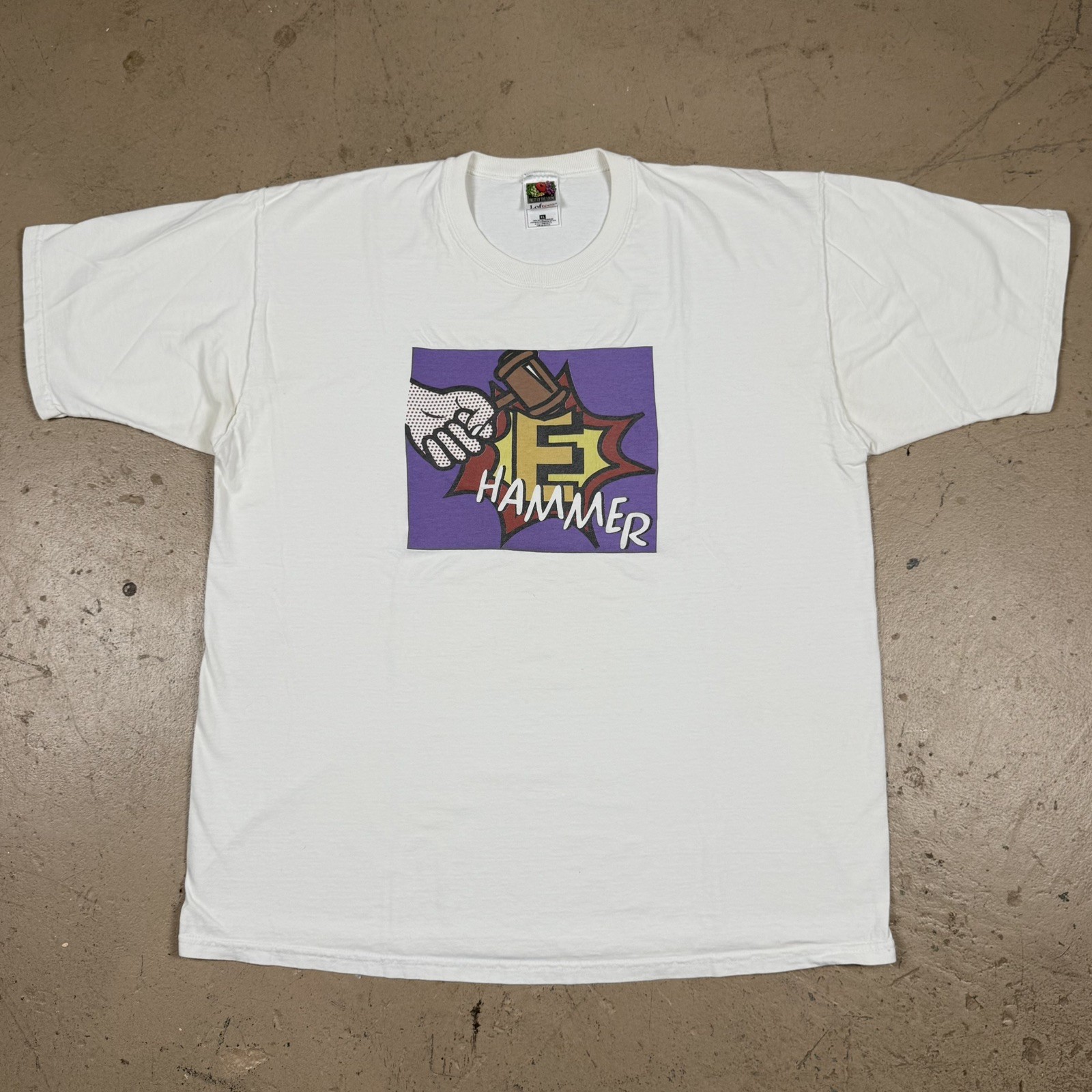 Vintage E Hammer Online Auction Promo Graphic T Shirt Internet 90s White Size XL