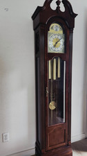 Ridgeway Mechanical Chain-Driven Grandfather Clock Westminster Chime Wood Glass picture