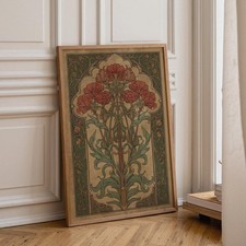 Art Nouveau Thistle Botanical Print, William Morris Style Floral Wall Art picture