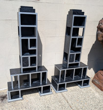 Pair Art Deco Skyscraper Style Design Vintage Bookcase Cabinet Paul Frankl Type picture