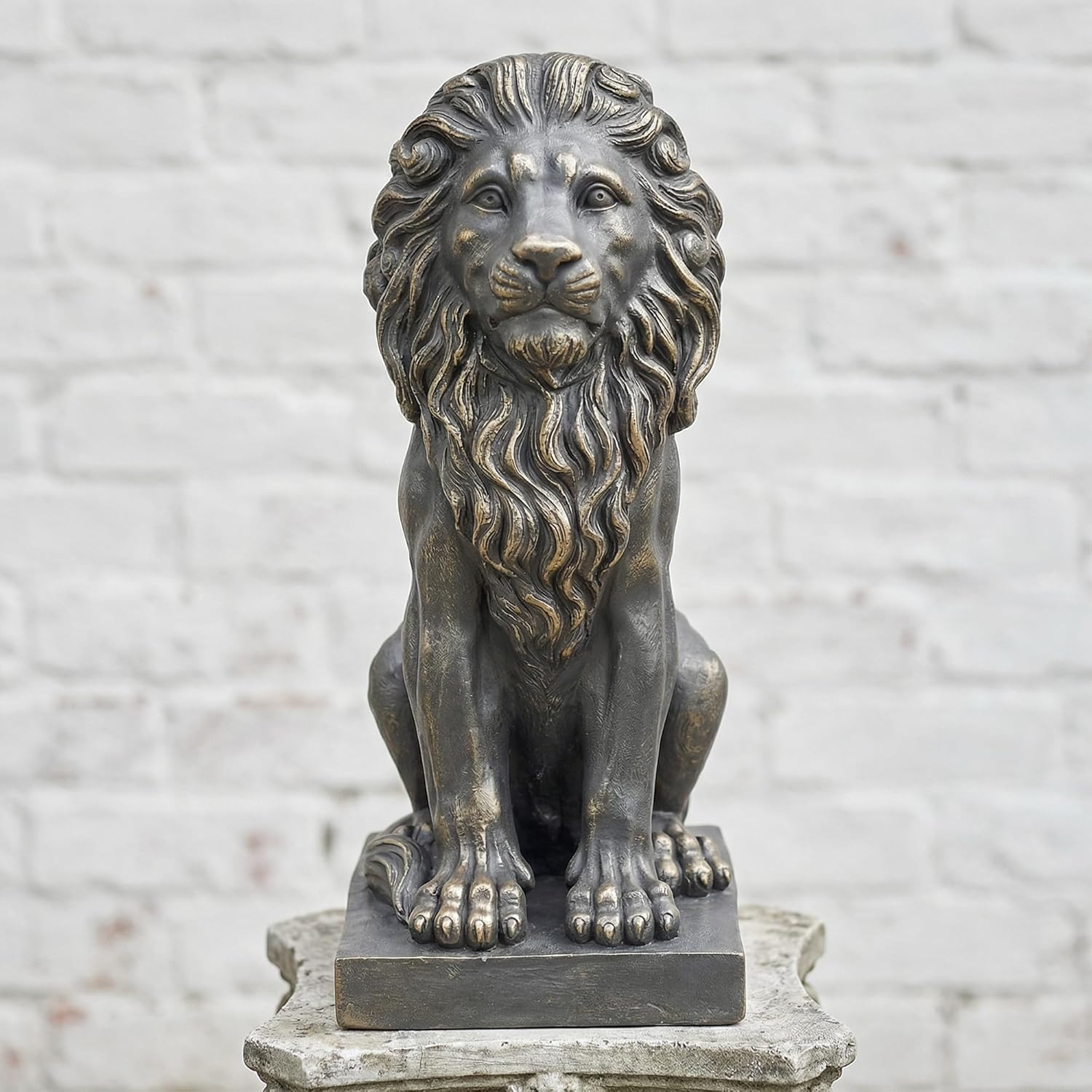 Sculptures Garden Statues, Outdoor Lion Statue 27In Tall, Magnesium Oxide Stone Sculptures Garden Statues, Outdoor Lion Statue 27In Tall, Magnesium Oxide Stone