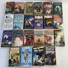 Sci-Fi Fantasy 22 Paperback Book Lot McCaffrey Jordan Hobb Anderson Weis Myers picture