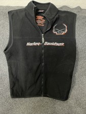 Harley-Davidson fleece vest featuring a prominent skull logo Medium  picture