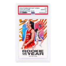 WNBA 2024 Panini Instant Caitlin Clark Rookie Of The Year Card | PSA 10 picture