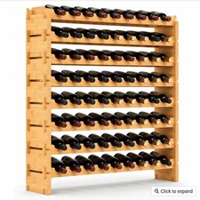 SereneLife SLWMDSF226 NutriChef Bamboo Stackable Wine Storage Rack picture