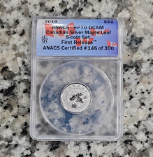 RARE! Royal Canadian Mint Maple Leaf $2 2019 Bicentennial Silver ANACS RP70 #145 picture