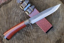 Masano Toyokuni TKA-004 Urusi Japan 4.9" Red Fixed Blade Damascus Hunting Knife picture