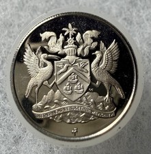 RARE Beautiful Proof 1972 Trinidad and Tobago 25 Cent KM 4 picture
