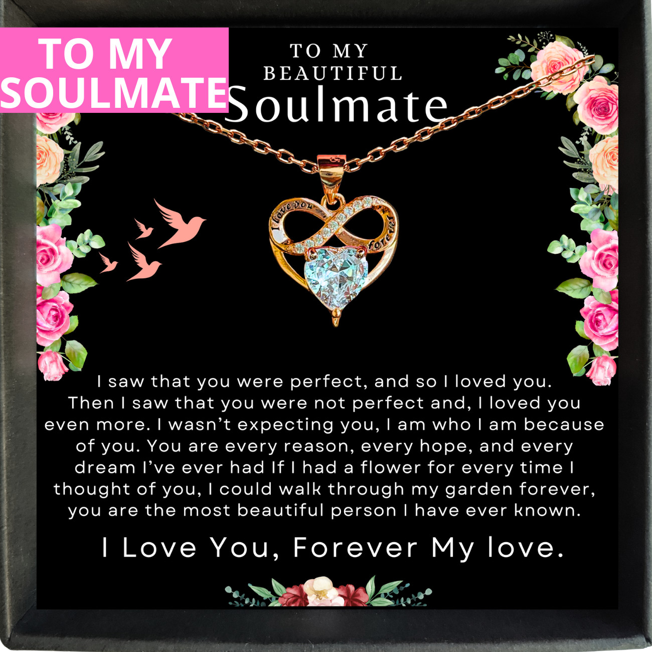 To My Soulmate/Wife Necklace Gift for Valentine Fiancée/Girlfriend Gifts for Her To My Soulmate/Wife Necklace Gift for Valentine Fiancée/Girlfriend Gifts for Her