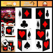 4 Pcs Casino Party Decorations - Las Vegas Game Night Supplies, Large Poker Favo picture