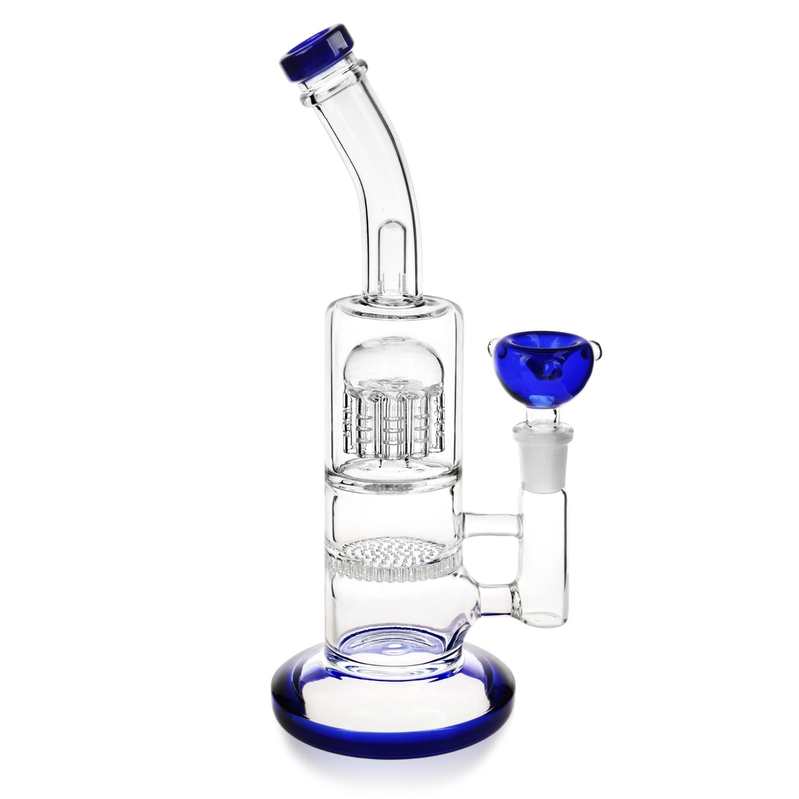 10" Blue Heavy Glass Bong Shisha Percolate Hookah Water Pipe w/ 14mm Bowl 10" Blue Heavy Glass Bong Shisha Percolate Hookah Water Pipe w/ 14mm Bowl