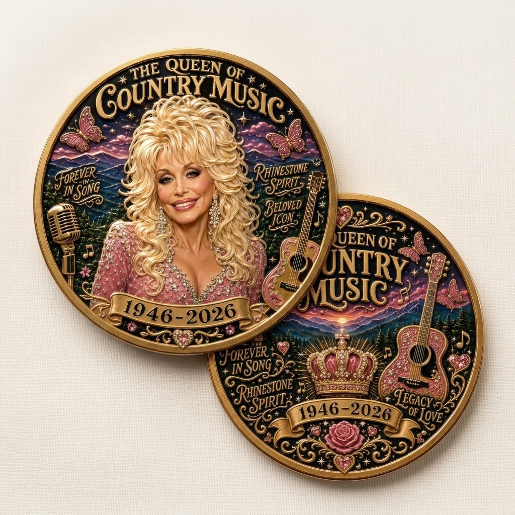 Dolly Parton Queen of Country Music Coin Tribute Challenge Coin 1946-2026 Gift Dolly Parton Queen of Country Music Coin Tribute Challenge Coin 1946-2026 Gift