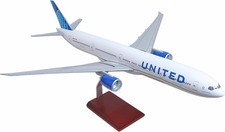 SkyMarks Elite United 777-300ER 1/100 Scale Model Airplane with Stand NEW picture