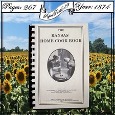 1874 The Kansas Home  Vintage Cook Book  288 Pages picture