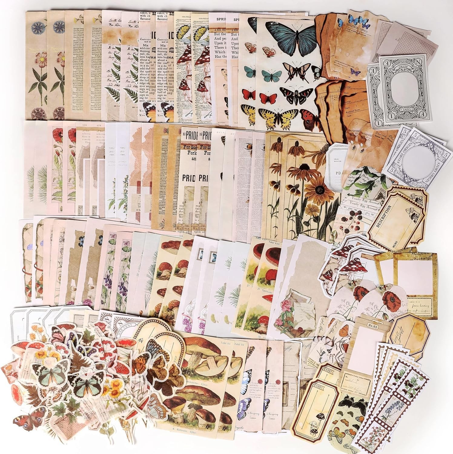 200PCS Vintage Scrapbook Supplies Junk Journal Paper Stickers Ephemera Pack 200PCS Vintage Scrapbook Supplies Junk Journal Paper Stickers Ephemera Pack
