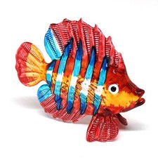Hand Blown Glass Fish Figurine Red Collectibles Aquarium Handicraft Miniature... picture