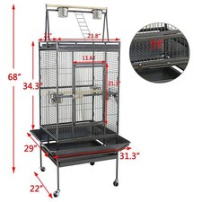 68" Large Bird Cage Play Top Parrot Finch Flight Cage Macaw Cockatoo Pet Supply picture