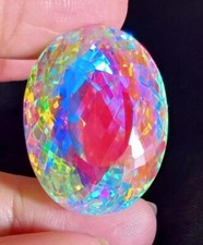 Natural Rainbow Mystic Topaz Oval Cut 68 Ct+ Certified Loose Gemstone picture
