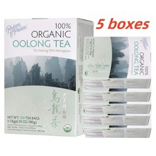 100% Organic Oolong Tea- 5 Boxes-100 Tea Bags-Lower Caffeine- Herbal Tea picture