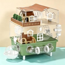 2 Tier Acrylic Hamster Enclosure with Hideout Wheel & Tunnels for Pet Mice House picture