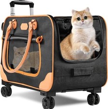 Pet Carrier with Wheels for Large Cats Small Dogs up to 38LB Rolling Cat Carrier picture