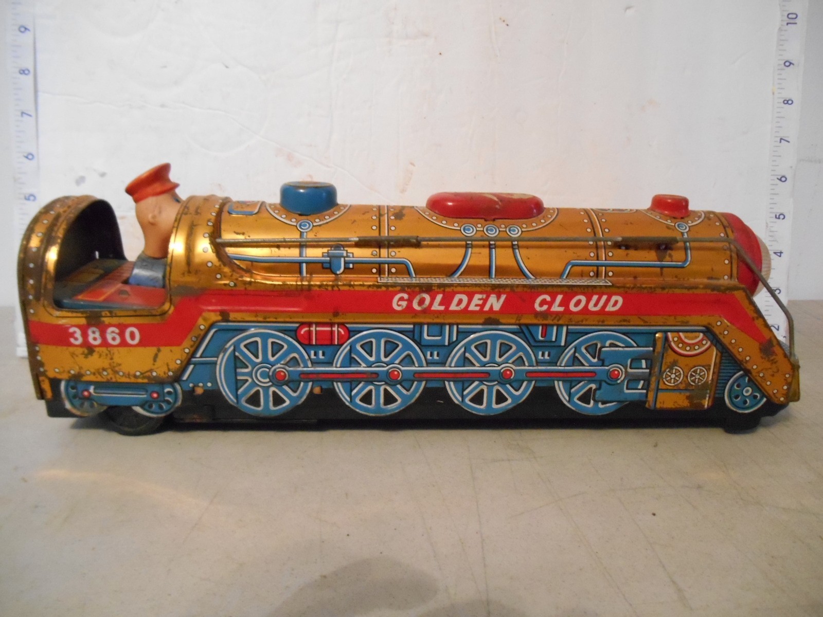 VTG 1960s Golden cloud 3860 Toy Locomotive Japan Modern Toys Battery Operated 