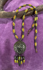 SNAKE NECKLACE-ANTIQUE GLASS TRADE BEADS-VENETIAN MELONS-ARTISAN MADE-ORIG. TAG picture