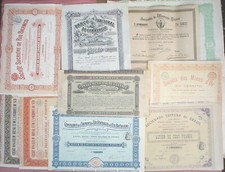 Brazil, Collection of 12 Bonds and Stocks 1885 - 1939, all are uncancelled picture